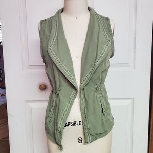 Mudd soft drape military style vest with decor